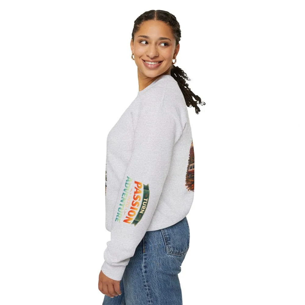 Unisex Heavy Blend™ Crewneck Sweatshirt — "Turn Passion Into Adventure" Design Scenic-Line