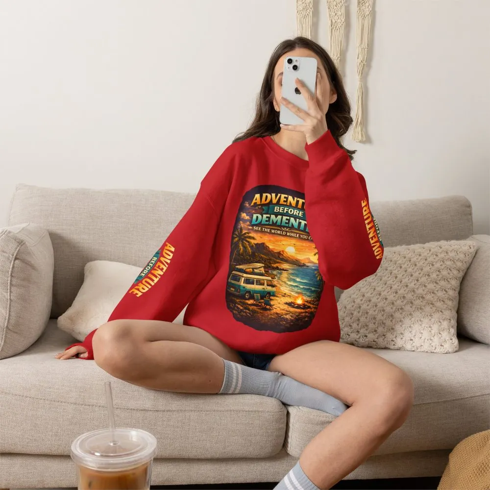 1172630396733558139_2048.jpeg Unisex Heavy Blend™ Crewneck Sweatshirt — "Adventure Before Dementia" Design Scenic-Line