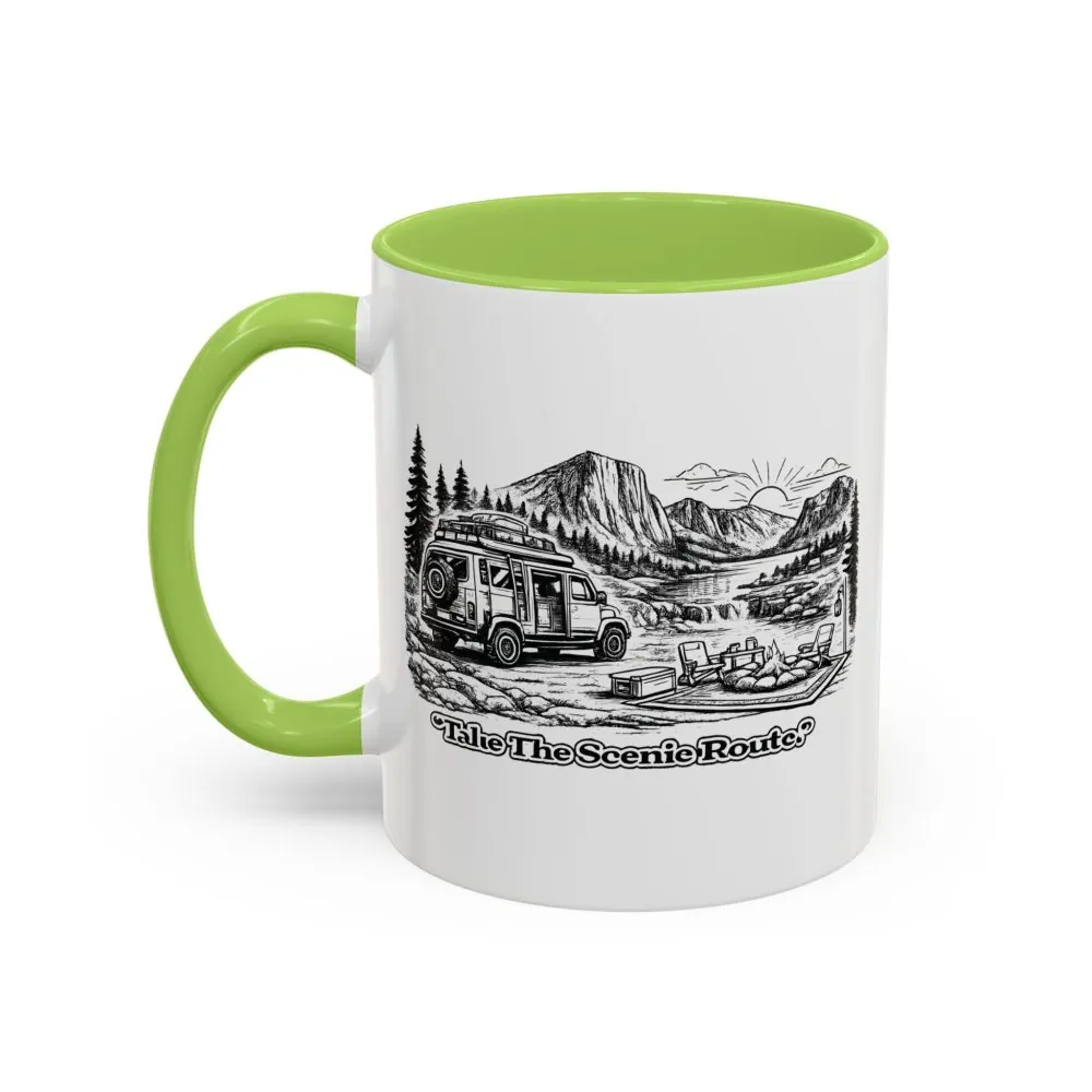 11728301070990821483_2048.jpeg Accent Coffee Mug (11, 15oz) — "Take The Scenic Route" Design Minimal-Line