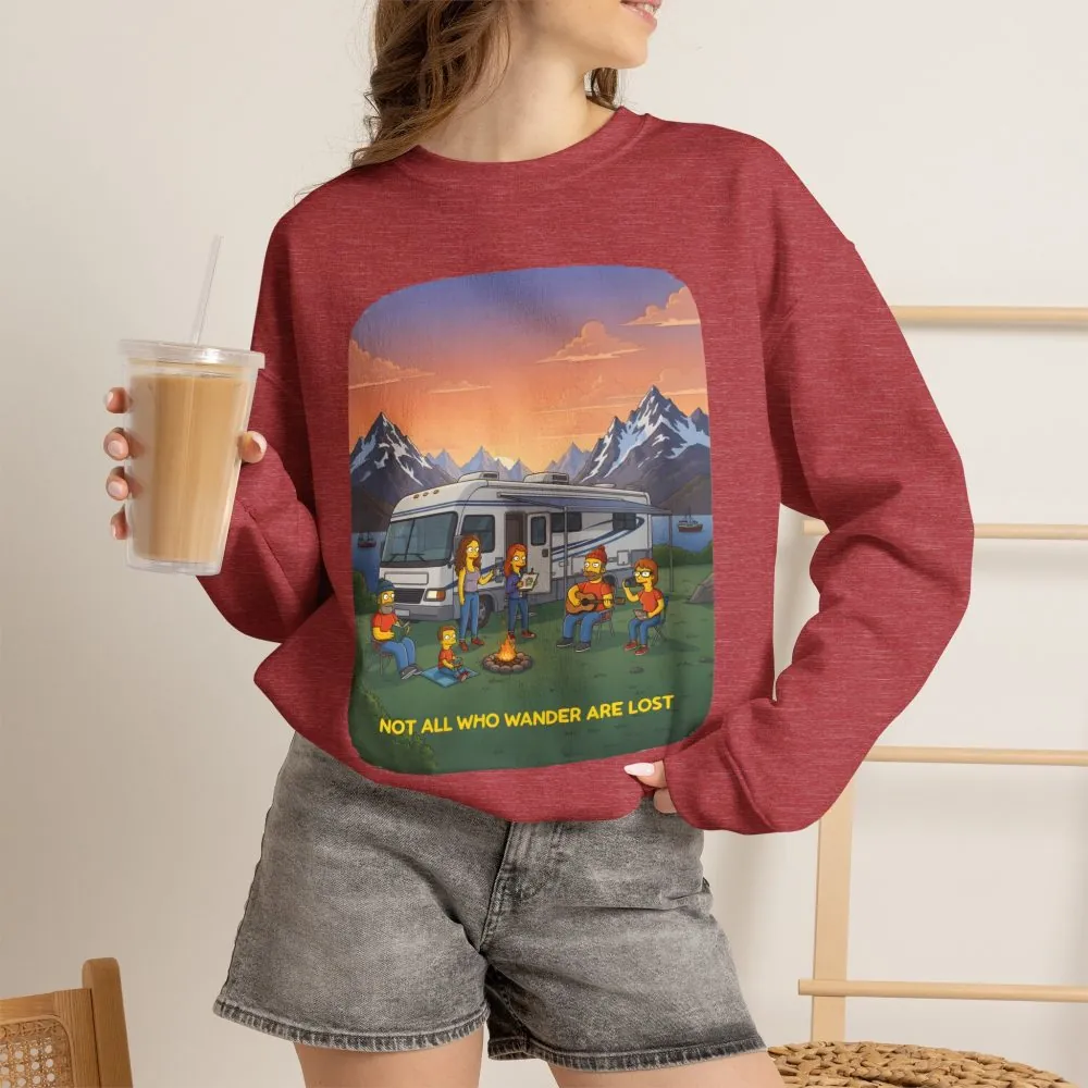 1172990049266299696_2048.jpeg Unisex Heavy Blend™ Crewneck Sweatshirt — "Not All Who Wander Are Lost" Design Sitcom-Line