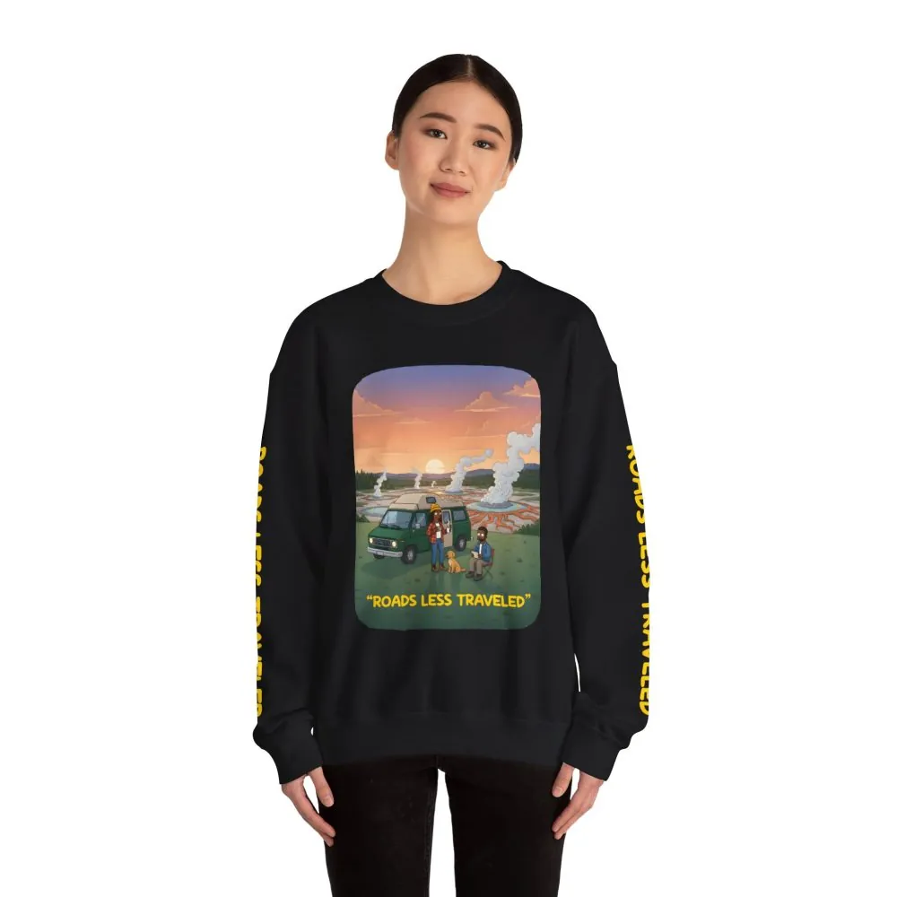 11730846993976413992_2048.jpeg Unisex Heavy Blend™ Crewneck Sweatshirt — "Roads Less Traveled" Design Sitcom-Line