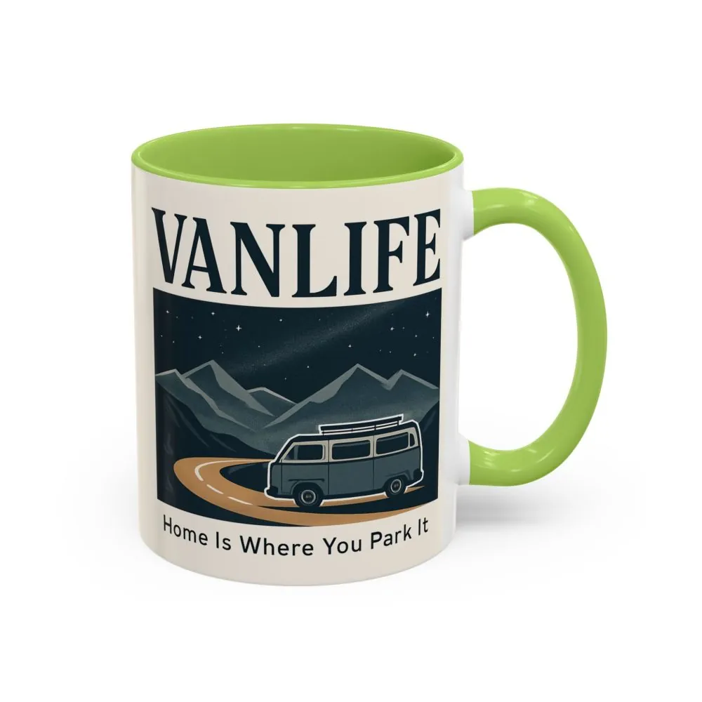 11733441587456181602_2048.jpeg Coffee Mug — "Vanlife - Home Is Where You Park It" Accent Campervan Travel Mug