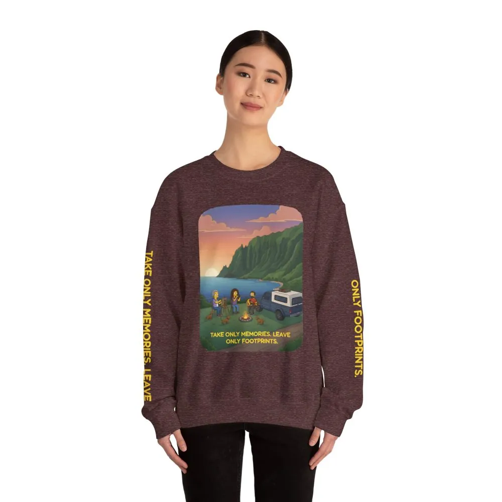 11733916950180233943_2048.jpeg Unisex Heavy Blend™ Crewneck Sweatshirt — "Take Only Memories-Leave Only Footprints" Design Sitcom-Line
