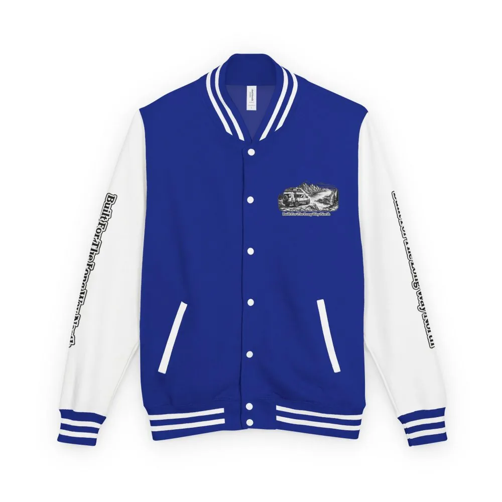 11745691147679330230_2048.jpeg Unisex Heavyweight Letterman Jacket — "Built For The Long Way North" Travel Varsity Coat