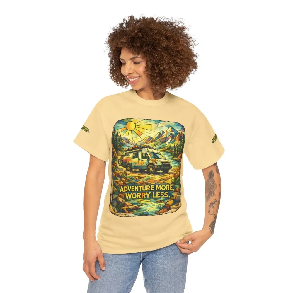 11750649328361125990_2048.jpeg Unisex Heavy Cotton Tee — "Adventure More Worry Less" Design Cubic-Line
