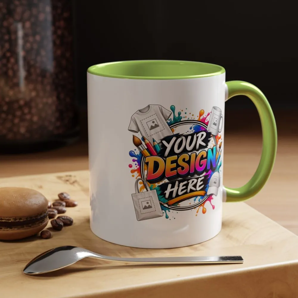 Accent Coffee Mug — Colorful 'Your Design Here' Artist Print (11/15 oz)