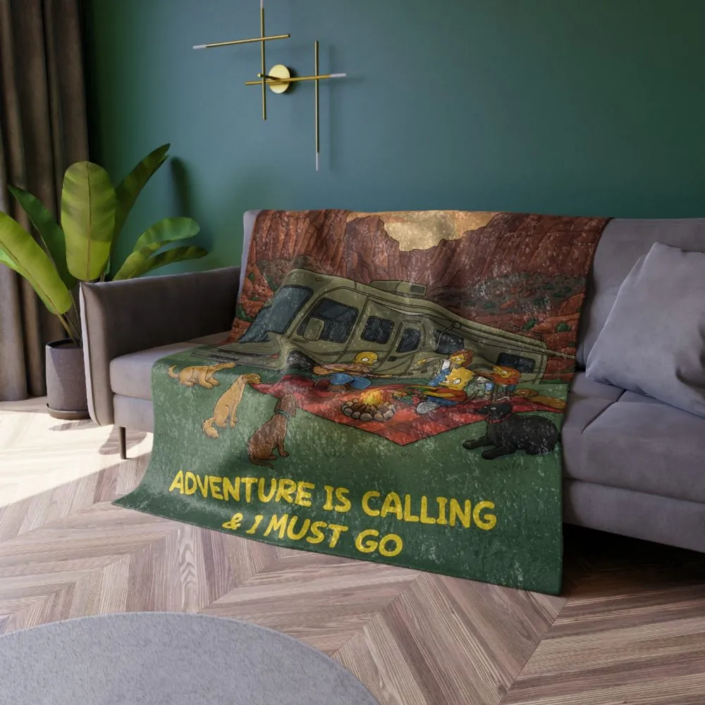 11754479961756894130_2048.jpeg Crushed Velvet Blanket —"Adventure Is Calling-I Must Go" Design Sitcom-Line (Campervan)