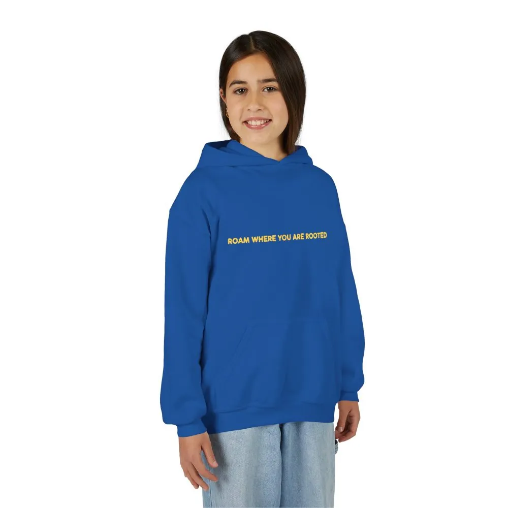 Youth Hoodie(Gildan) – "Roam Where You Are Rooted" (Design Sitcom-Line)