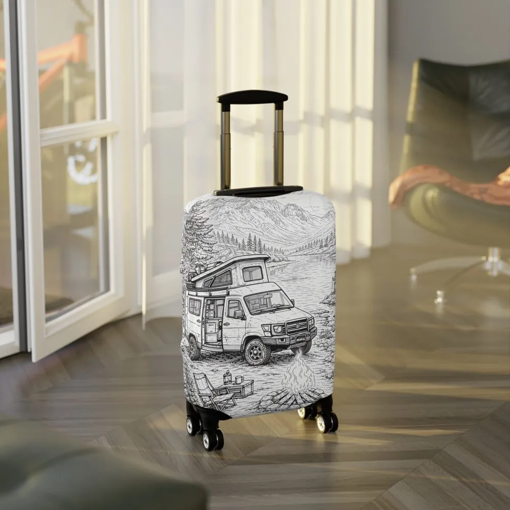 11775708999781293886_2048.jpeg Luggage Cover — Adventure Camper Sketch Travel Suitcase