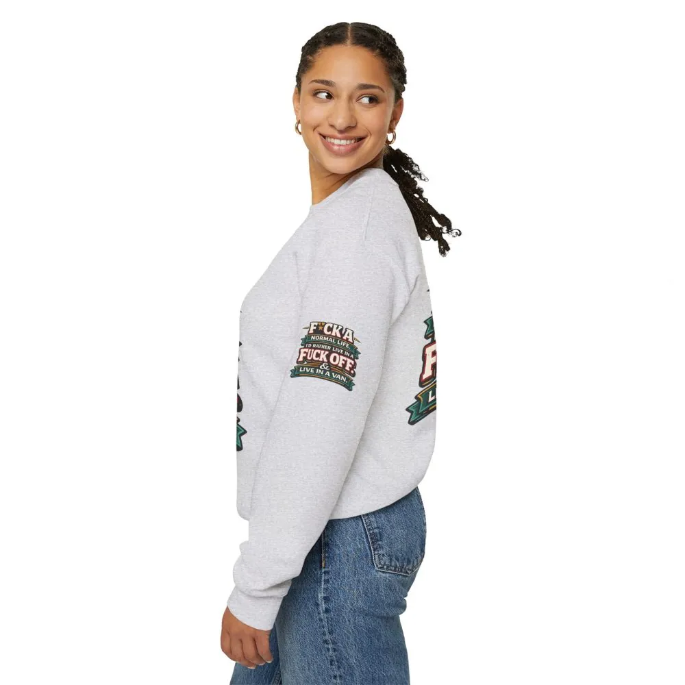 11790023740521030113_2048.jpeg Unisex Heavy Blend™ Crewneck Sweatshirt — "Fuck A Normal Life" Design F**K-Line