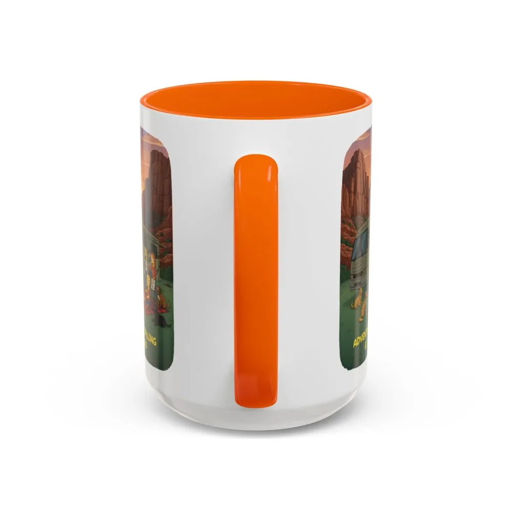 Accent Coffee Mug (11, 15oz) — "Adventure Is Calling-I Must Go" Design Sitcom-Line