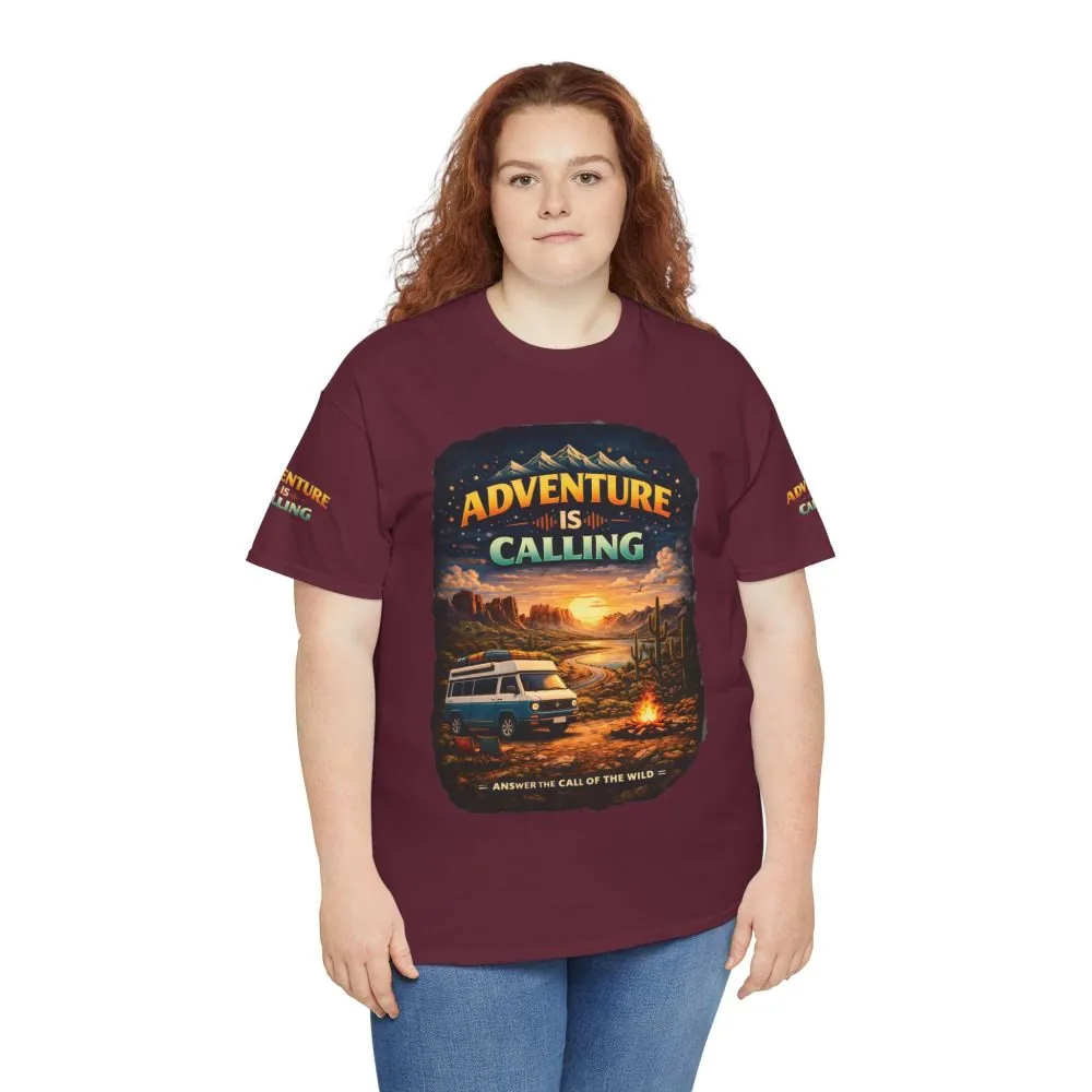 11796584776966841183_2048.jpeg Unisex Heavy Cotton Tee — "Adventure Is Calling" Design Scenic-Line