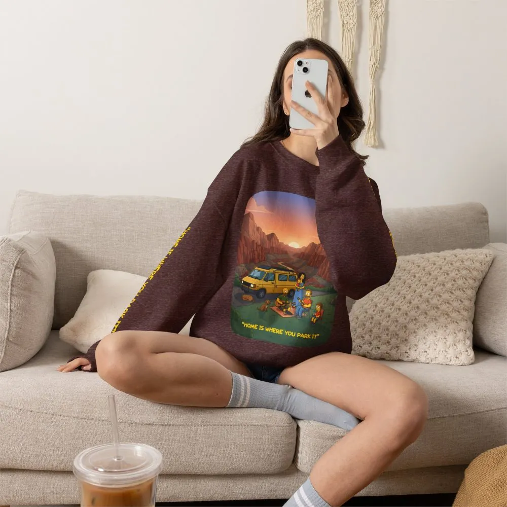 11798686897573311090_2048.jpeg Unisex Heavy Blend™ Crewneck Sweatshirt — "Home Is Where You Park It" Design Sitcom-Line