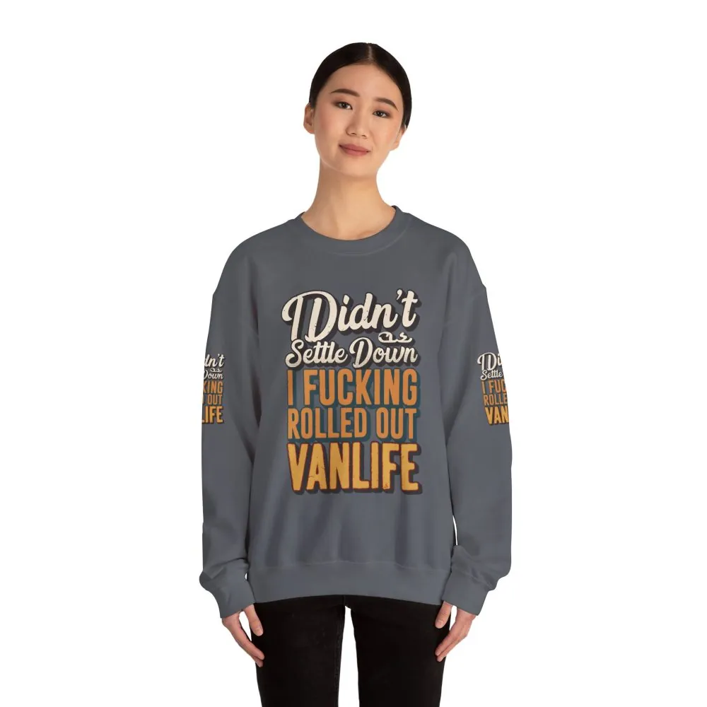 Unisex Heavy Blend™ Crewneck Sweatshirt — "Dind´t Settle Down" Design F**K-Line