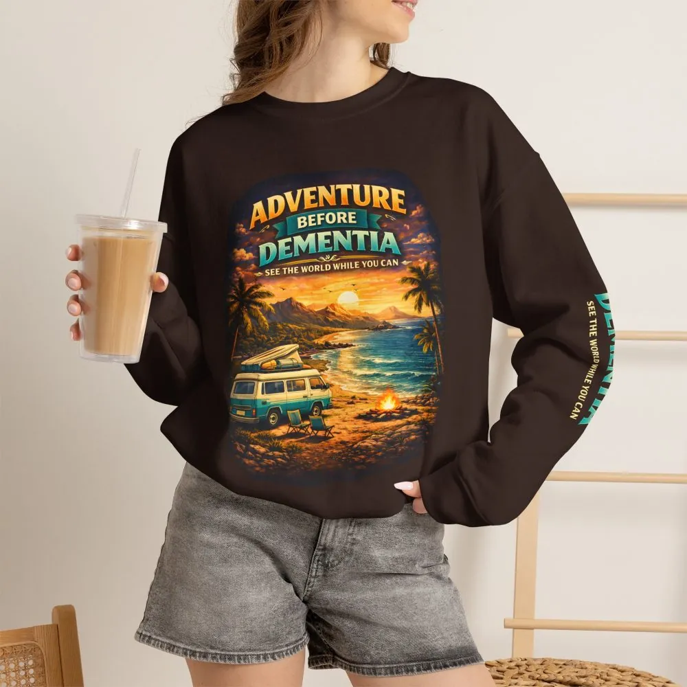 11804303039054948739_2048.jpeg Unisex Heavy Blend™ Crewneck Sweatshirt — "Adventure Before Dementia" Design Scenic-Line