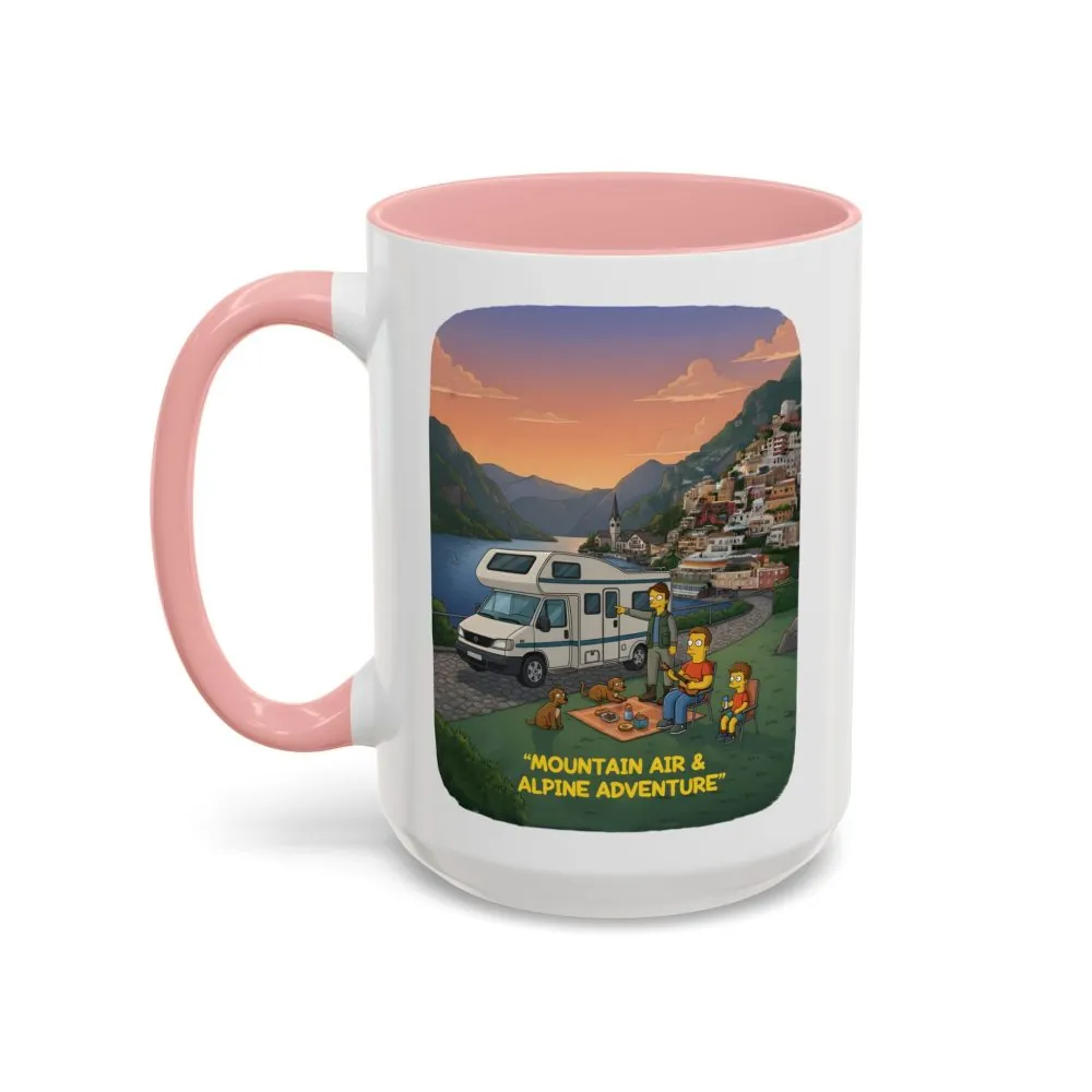Accent Coffee Mug (11, 15oz) — "Mountain Air-Alpine Adventure" Design Sitcom-Line