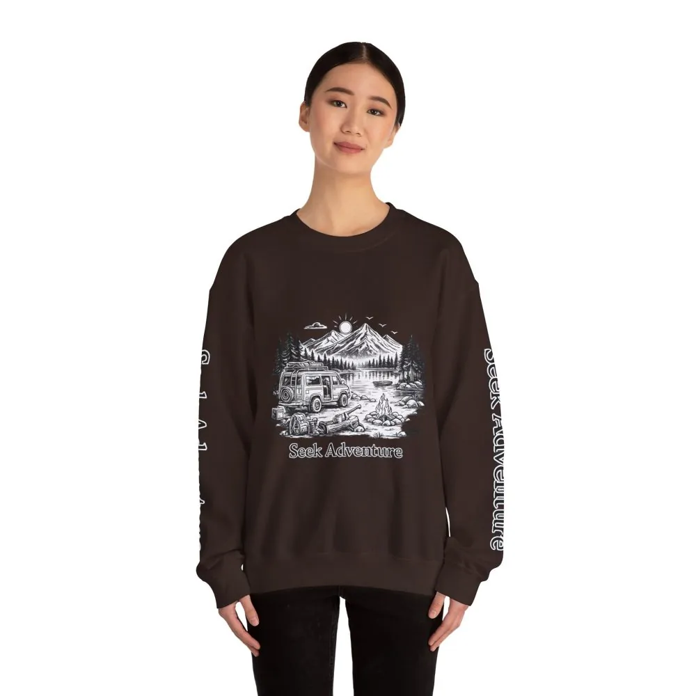 1181049740943358238_2048.jpeg Unisex Heavy Blend™ Crewneck Sweatshirt — "Seek Adventure" Design Minimal-Line