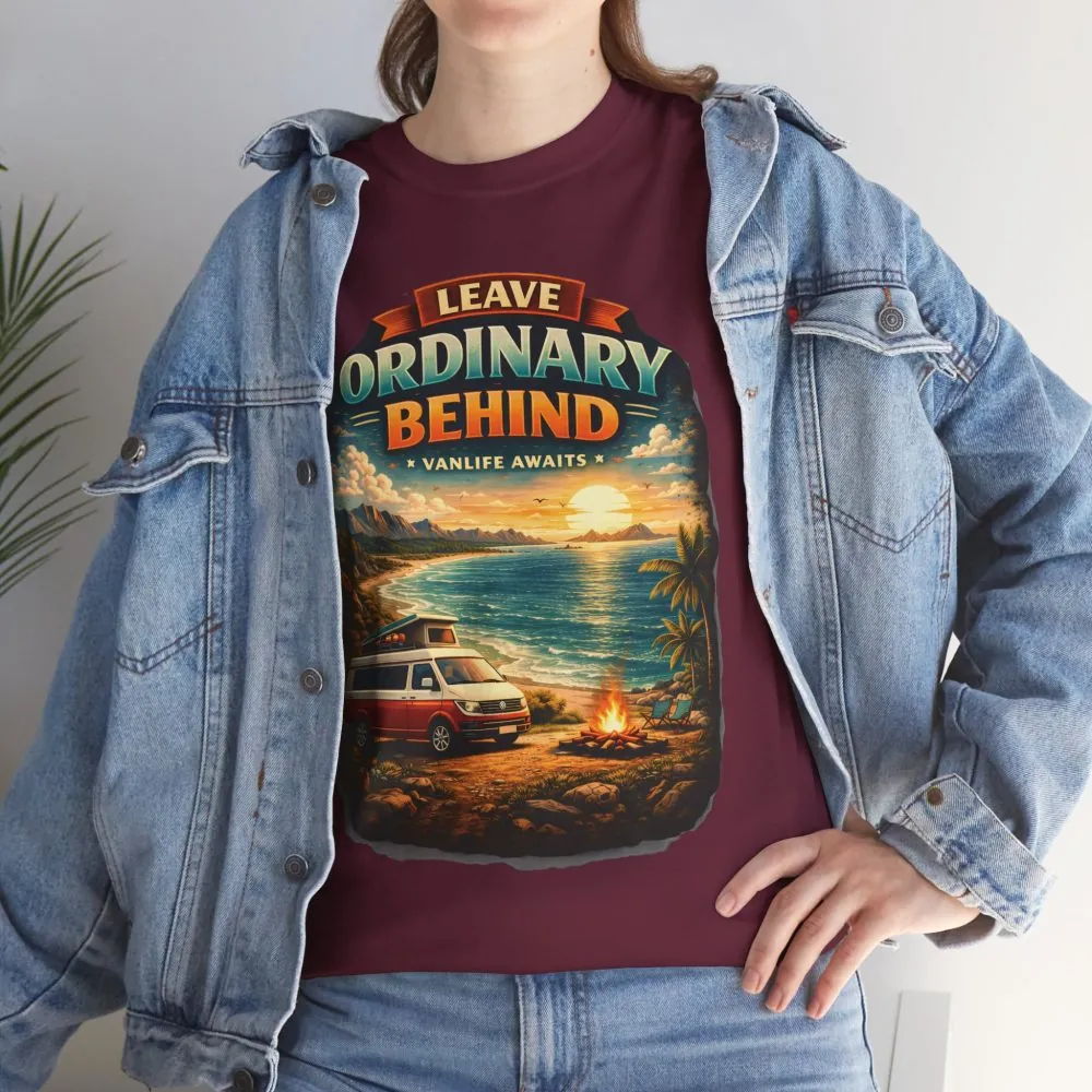 11820222900875088382_2048.jpeg Unisex Heavy Cotton Tee — "Leave Ordinary Behind" Design Scenic-Line