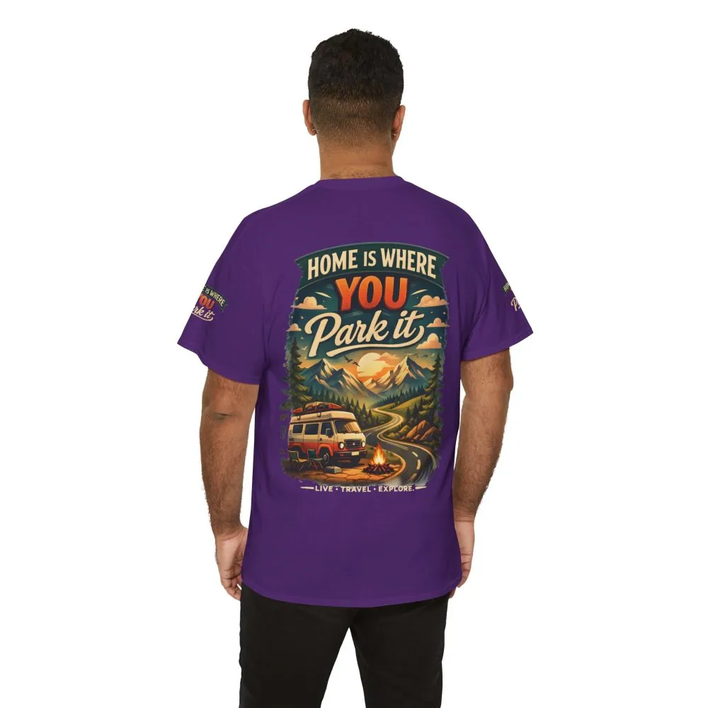 11832746391839894238_2048.jpeg Unisex Heavy Cotton Tee — "Hom Is Where You Park It" Design Scenic-Line
