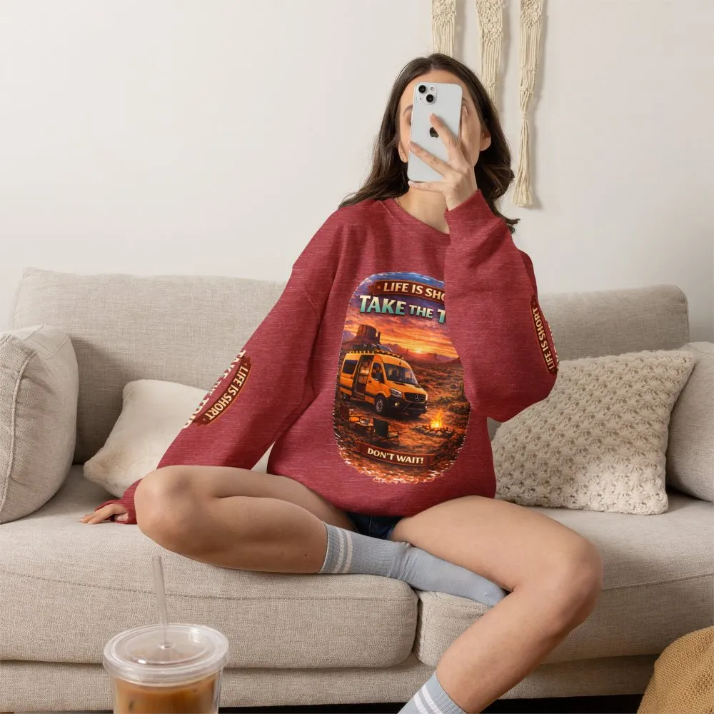 1184478050532461111_2048.jpeg Unisex Heavy Blend™ Crewneck Sweatshirt — "Live Is Short Take The Trip" Design Scenic-Line