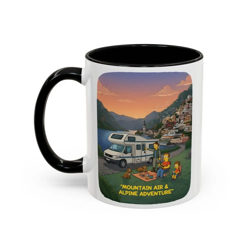 Accent Coffee Mug (11, 15oz) — "Mountain Air-Alpine Adventure" Design Sitcom-Line