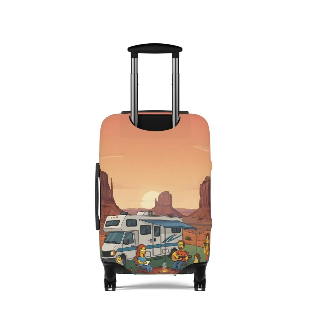 Luggage Cover — Adventure Camper Sketch Travel Suitcase(Design Sitcom-Line)