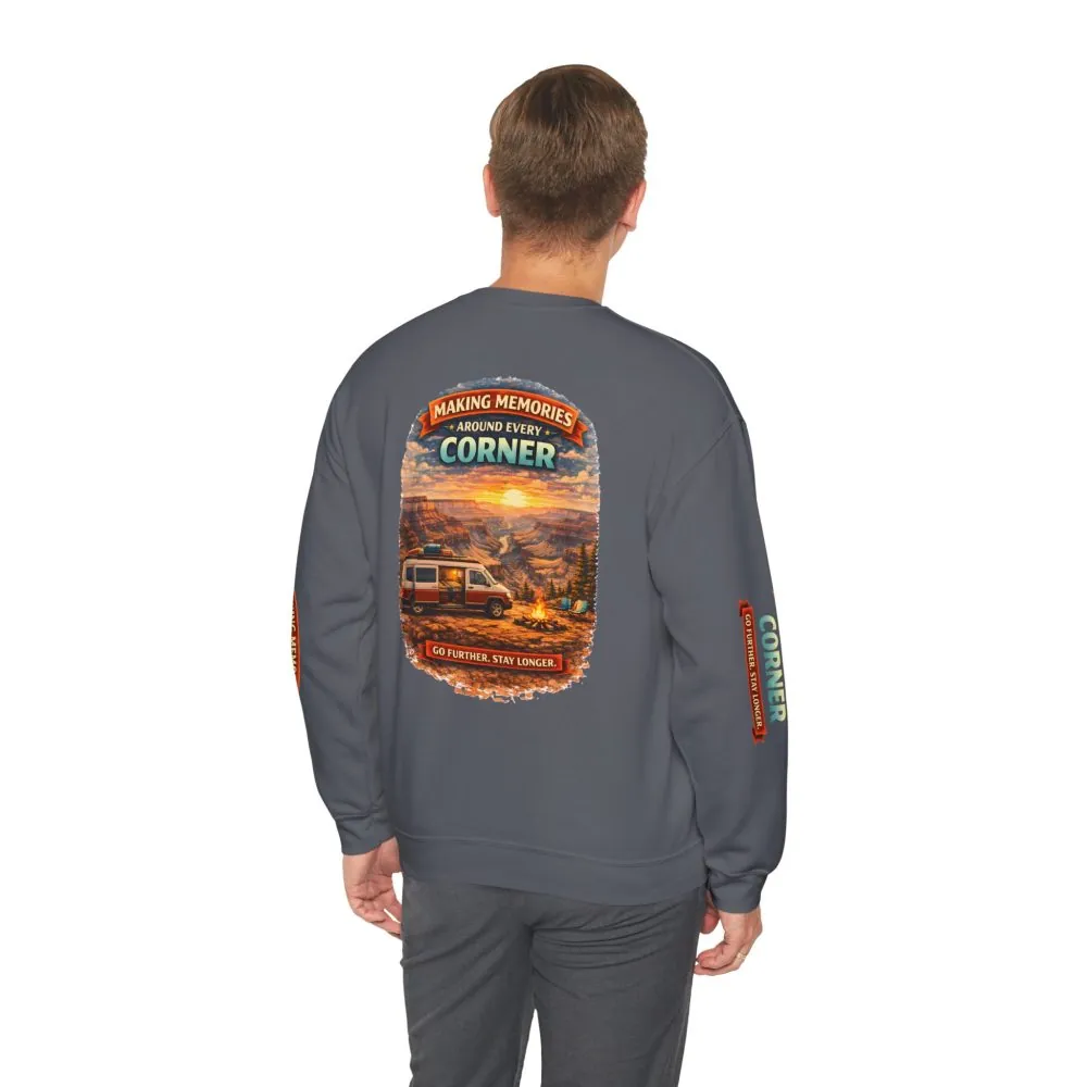 11851968697045211926_2048.jpeg Unisex Heavy Blend™ Crewneck Sweatshirt — "Making Memories Around Every Corner" Design Scenic-Line