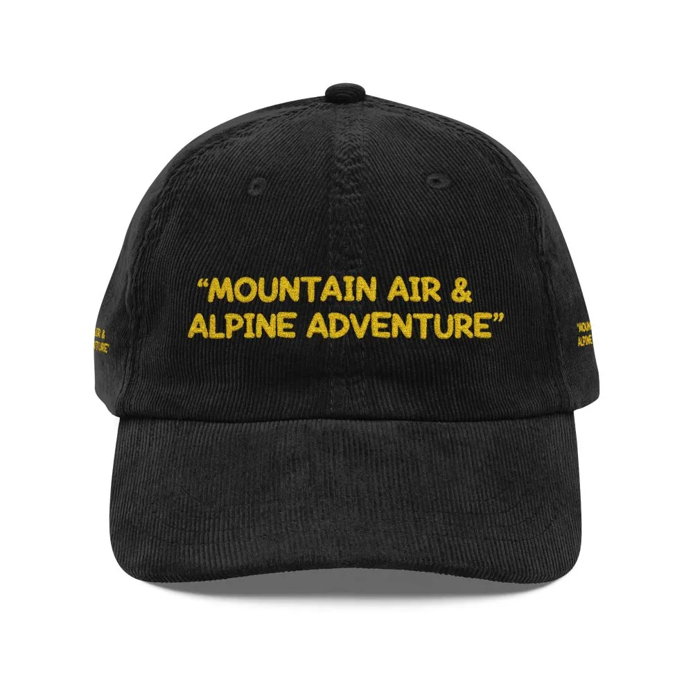 11855429543710742772_2048.jpeg Vintage Corduroy Cap (Embroidery) — "Mountain Air & Alpine Adventure" Embroidered Hat