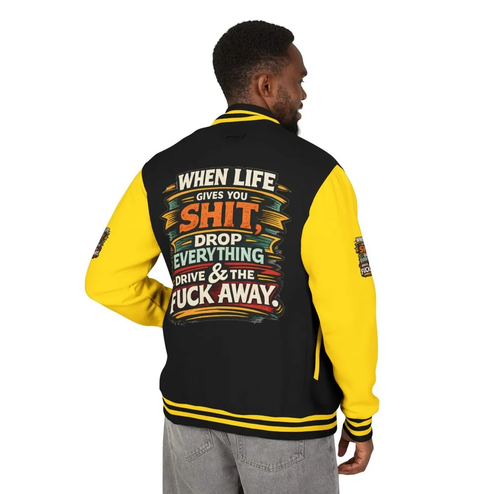 1186365811013409904_2048.jpeg Unisex Heavyweight Letterman Jacket — "When Live Gives You Shit" Design F**K-Line
