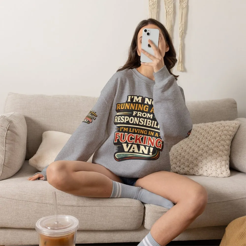 11876957397441342983_2048.jpeg Unisex Heavy Blend™ Crewneck Sweatshirt — "I`m Not running Away" Design F**K-Line