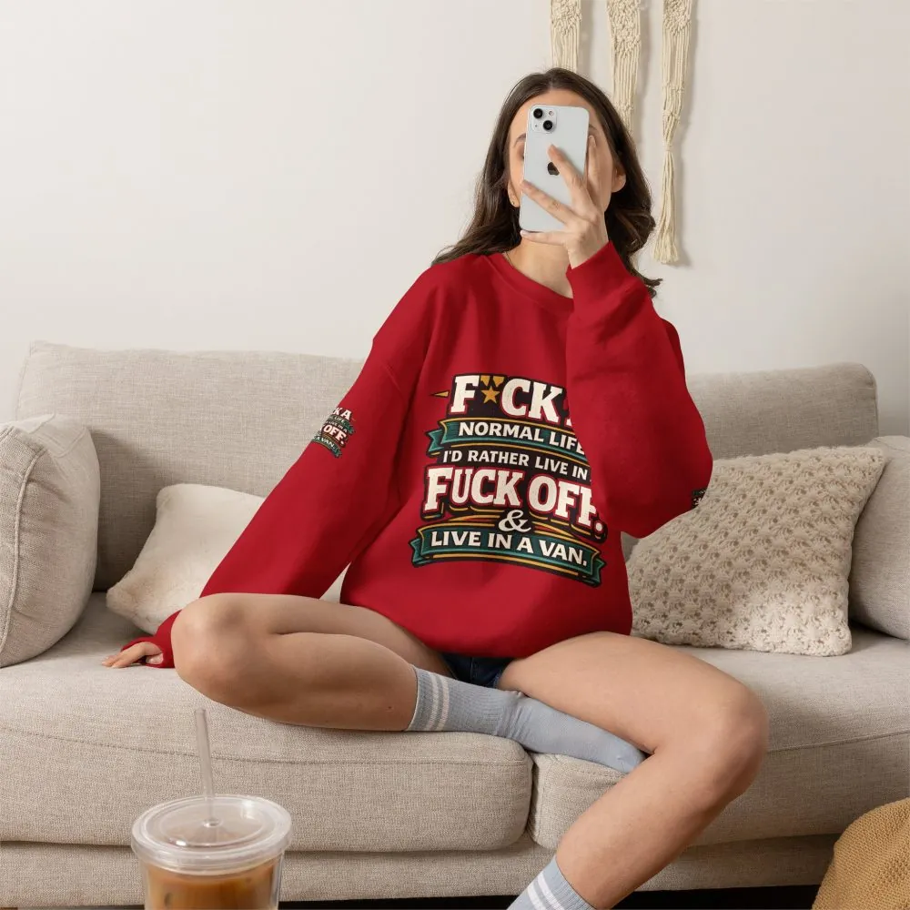 1187889259331227282_2048.jpeg Unisex Heavy Blend™ Crewneck Sweatshirt — "Fuck A Normal Life" Design F**K-Line