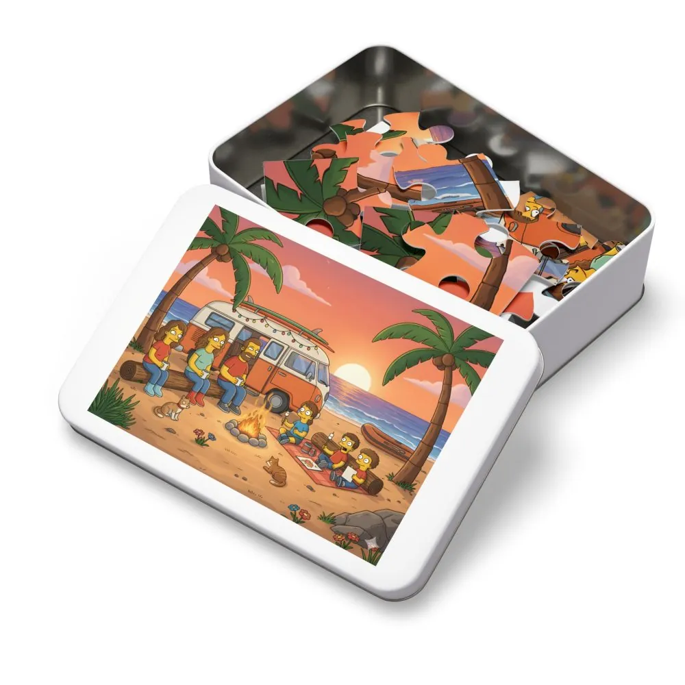 11884384668582961923_2048.jpeg Jigsaw Puzzle with Tin — Sunset Surf Van Scene