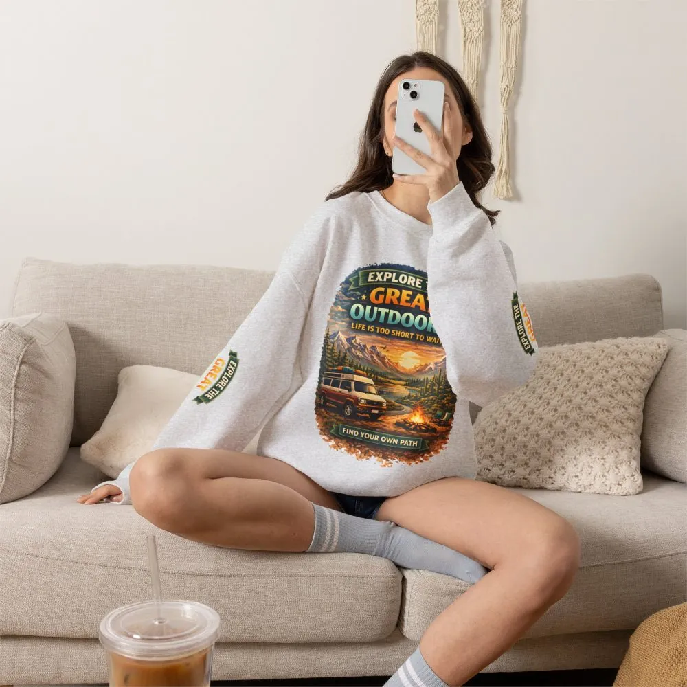 11897141198028911720_2048.jpeg Unisex Heavy Blend™ Crewneck Sweatshirt — "Explore The Great Outdoors" Design Scenic-Line
