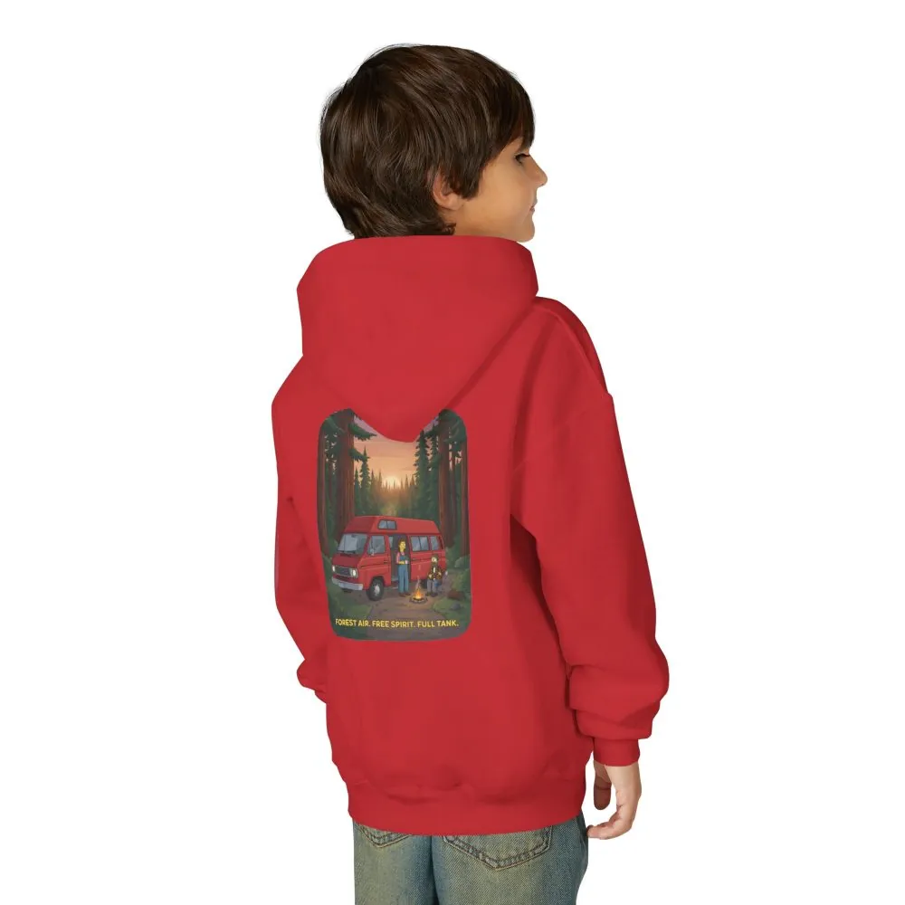 Youth Hoodie(Gildan) – "Forest Air Free Spirit Full Tank" (Design Sitcom-Line)