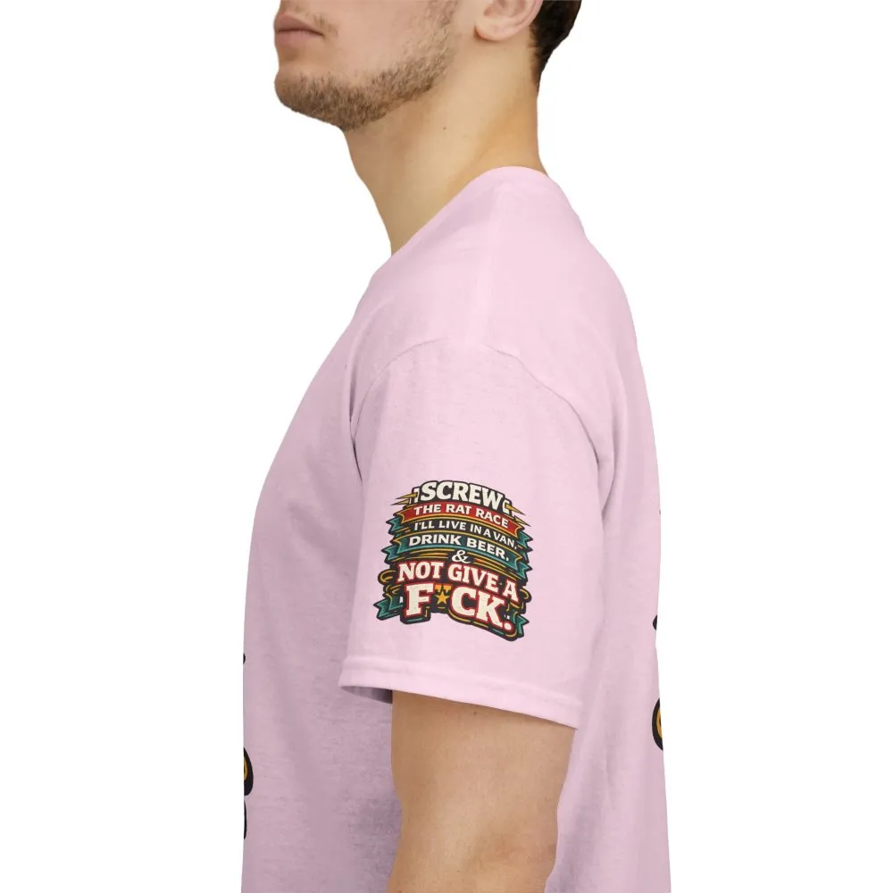 11913239588961698477_2048.jpeg Unisex Heavy Cotton Tee — "Screw The Rat Race" Design F**K-Line
