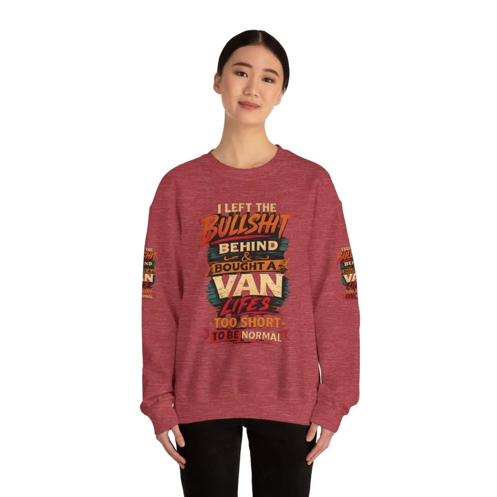 Unisex Heavy Blend™ Crewneck Sweatshirt — "I Left The Bullshit" Design F**K-Line