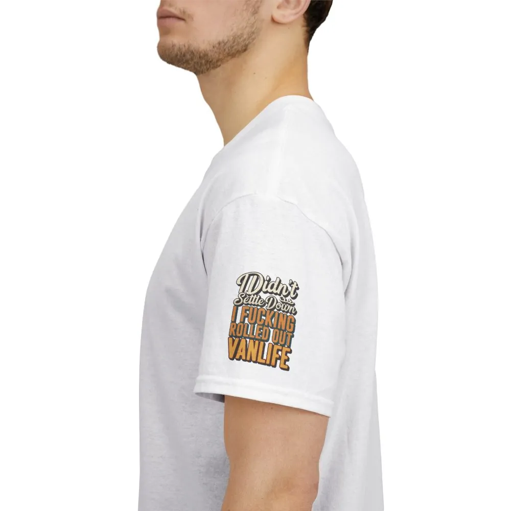 Unisex Heavy Cotton Tee — "Dind´t Settle Down" Design F**K-Line