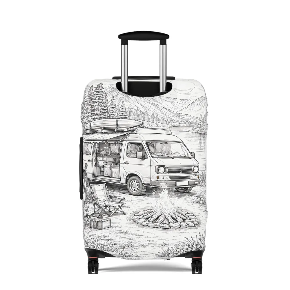 11932802922681730918_2048.jpeg Luggage Cover — Adventure Camper Sketch Travel Suitcase