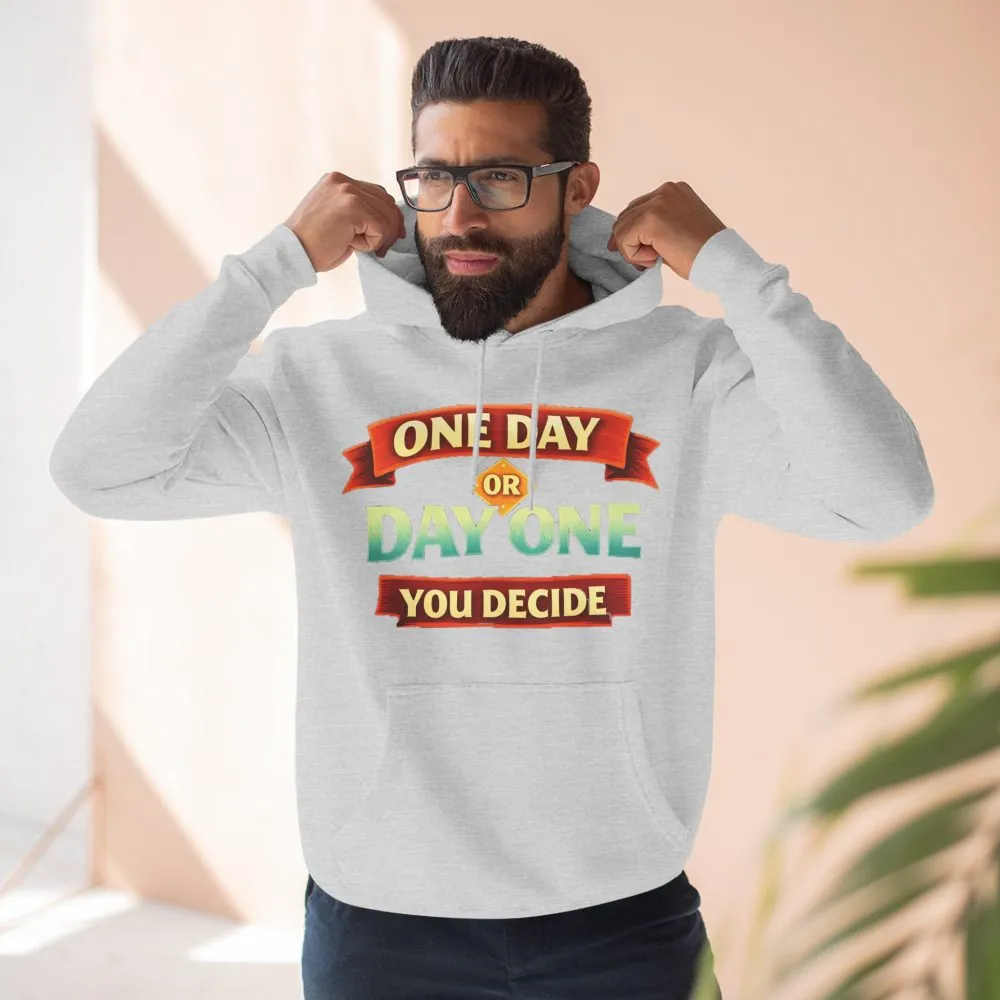11967824434471051183_2048.jpeg Three-Panel Fleece Hoodie - "One Day Or Day One" Design Scenic-Line
