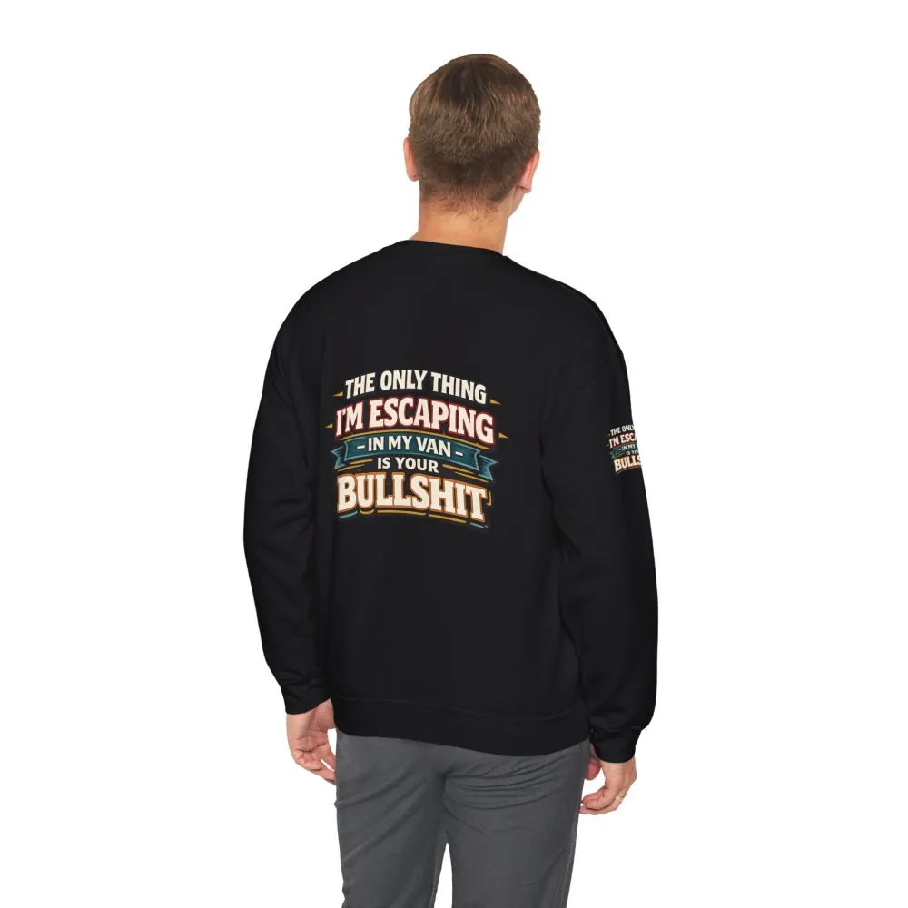Unisex Heavy Blend™ Crewneck Sweatshirt — "The Only Thing I´m Escaping" Design F**K-Line
