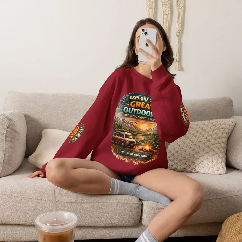 11968359678031702440_2048.jpeg Unisex Heavy Blend™ Crewneck Sweatshirt — "Explore The Great Outdoors" Design Scenic-Line