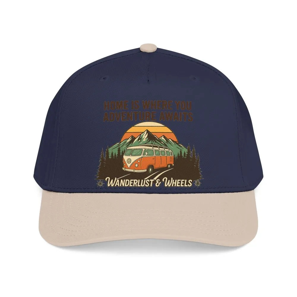 Baseball Cap - "Home Is Where You Adventure Awaits" Mid Profile Baseball Cap