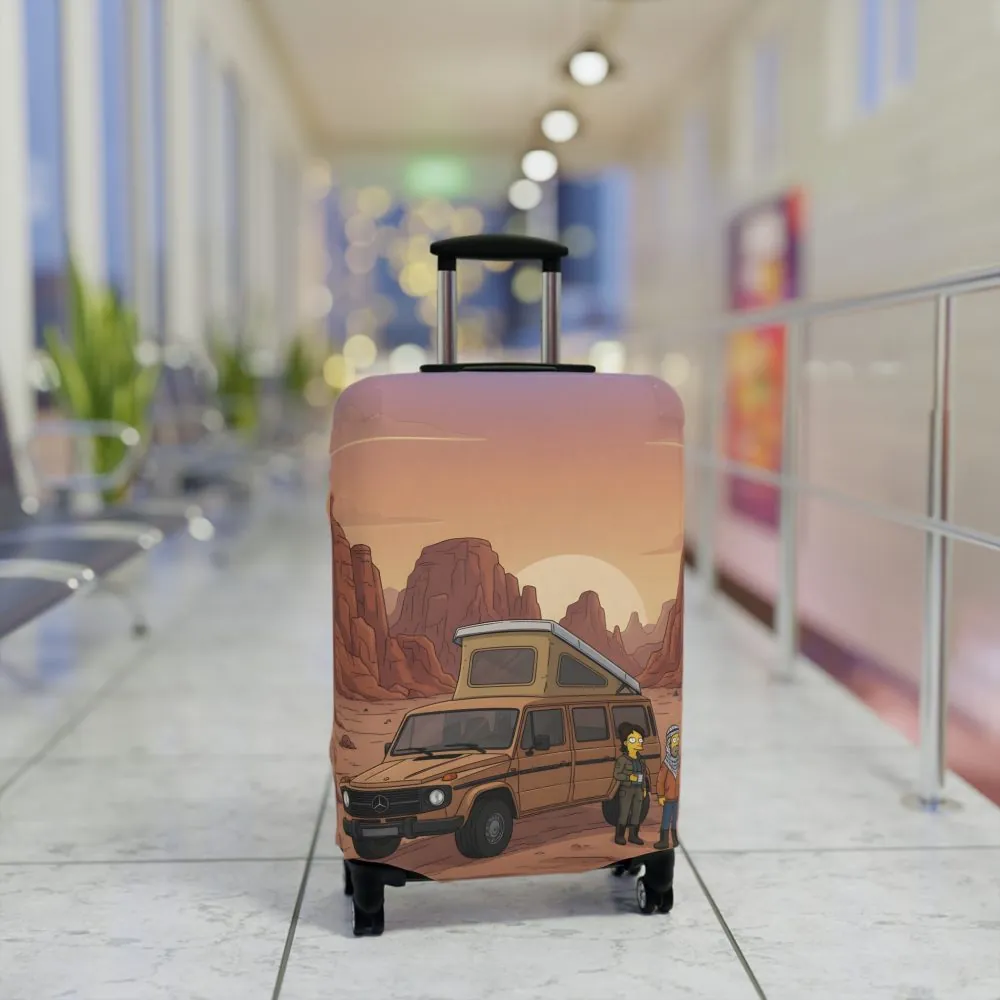 Luggage Cover — Adventure Camper Sketch Travel Suitcase(Design Sitcom-Line)