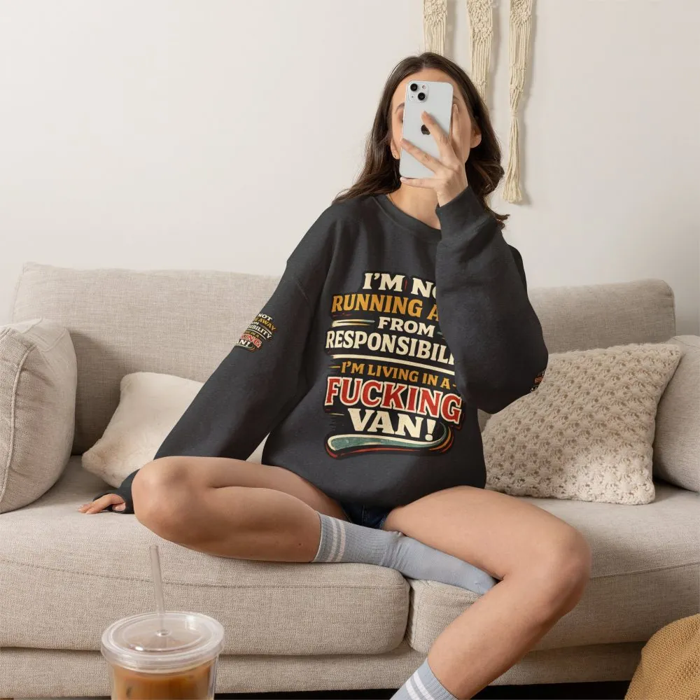 11998664136827449632_2048.jpeg Unisex Heavy Blend™ Crewneck Sweatshirt — "I`m Not running Away" Design F**K-Line