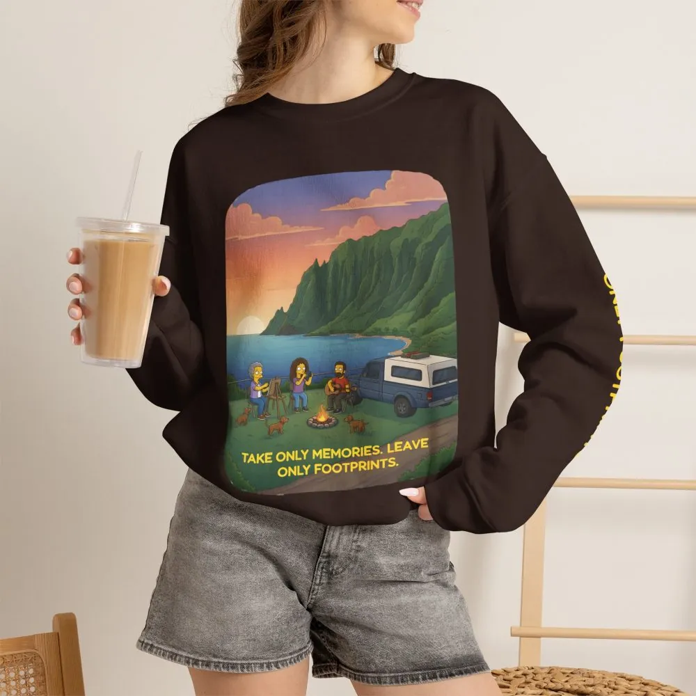 12003936072029468781_2048.jpeg Unisex Heavy Blend™ Crewneck Sweatshirt — "Take Only Memories-Leave Only Footprints" Design Sitcom-Line