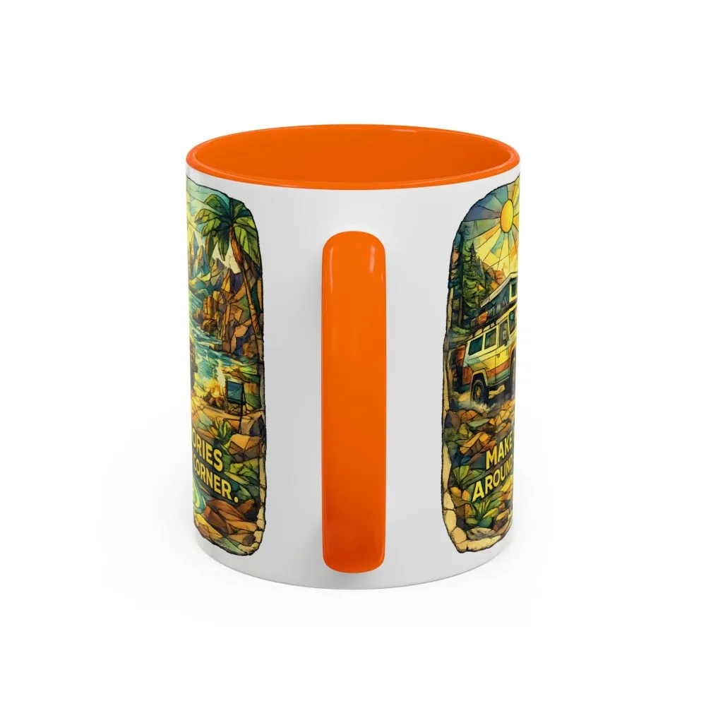 12006193303827186739_2048.jpeg Accent Coffee Mug (11, 15oz) — "Make Memories Around Every Corner" Design Cubic-Line