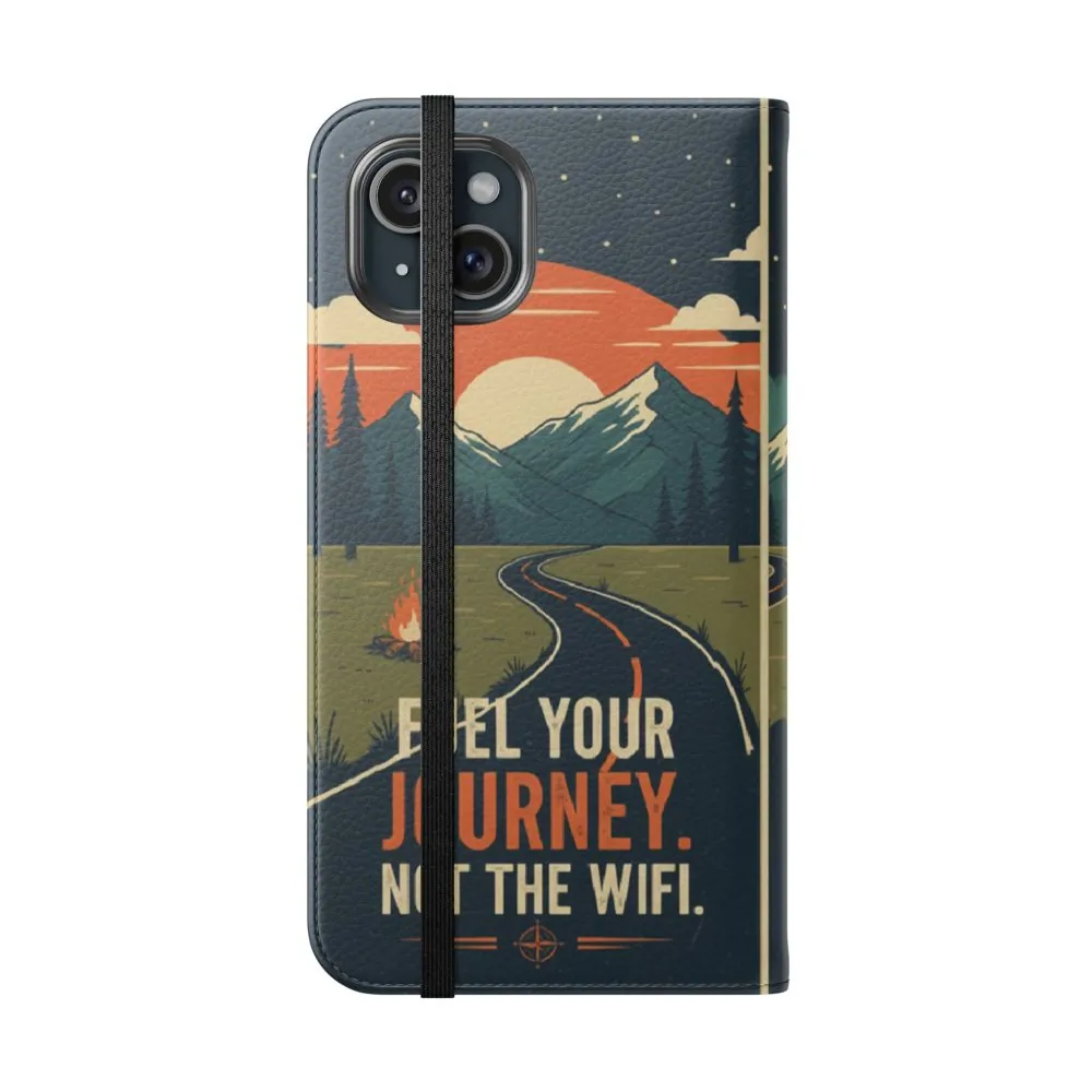 Flip Phone Case — "Fuel Your Journey, Not the Wifi" Wallet Cover