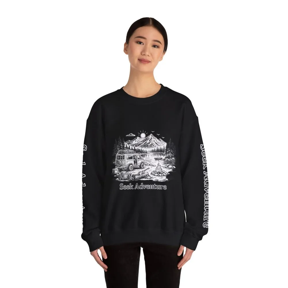 12010938177376684627_2048.jpeg Unisex Heavy Blend™ Crewneck Sweatshirt — "Seek Adventure" Design Minimal-Line