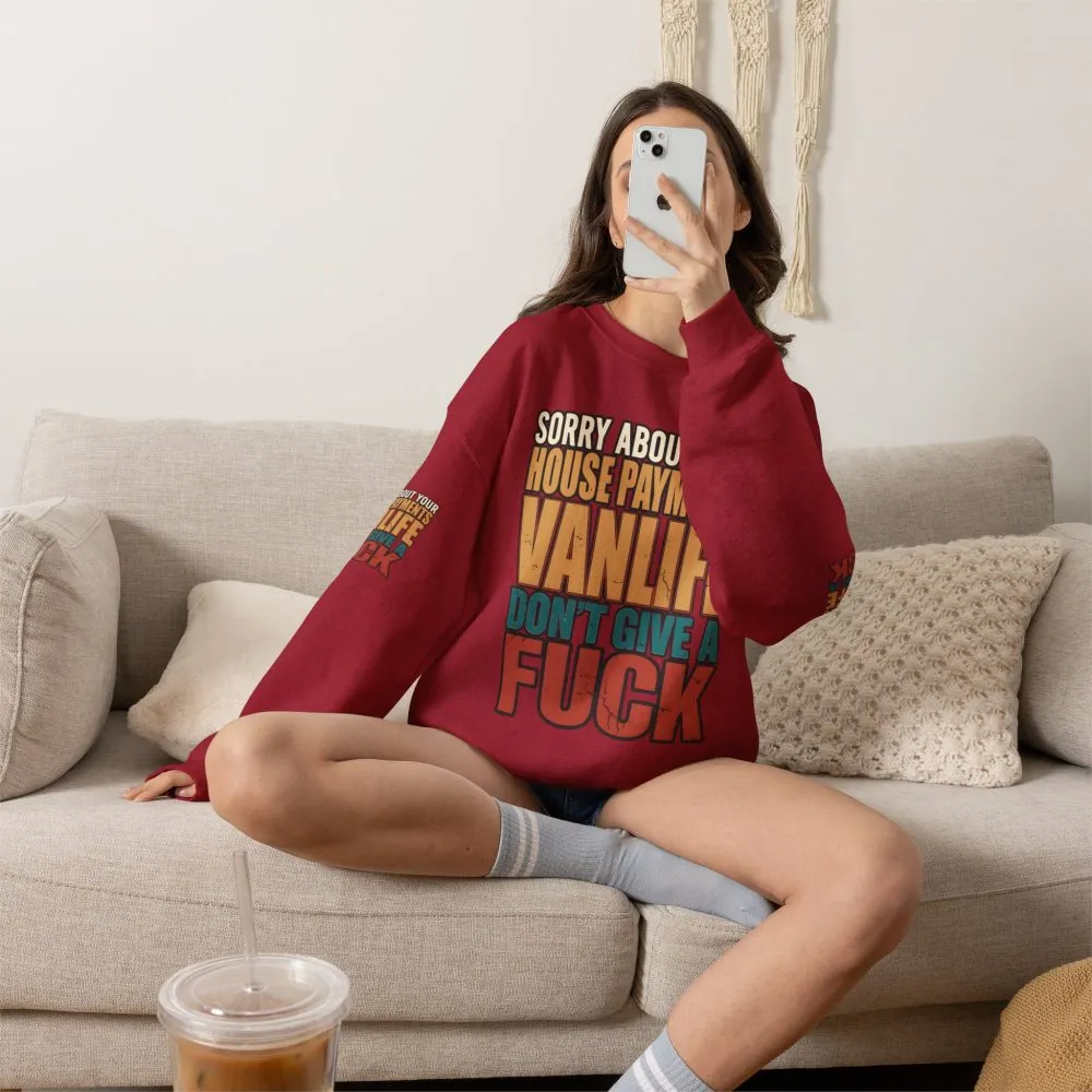 Unisex Heavy Blend™ Crewneck Sweatshirt — "Sorry About Your House Payments" Design F**K-Line