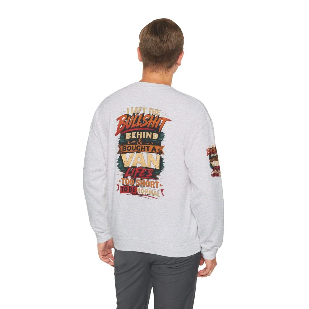 Unisex Heavy Blend™ Crewneck Sweatshirt — "I Left The Bullshit" Design F**K-Line